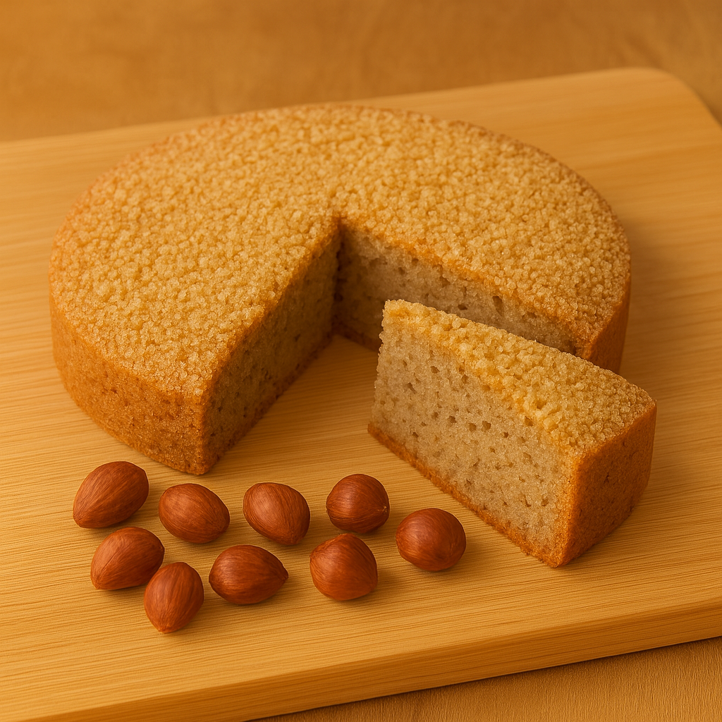 Torta alla nocciola senza farina di grano con granella