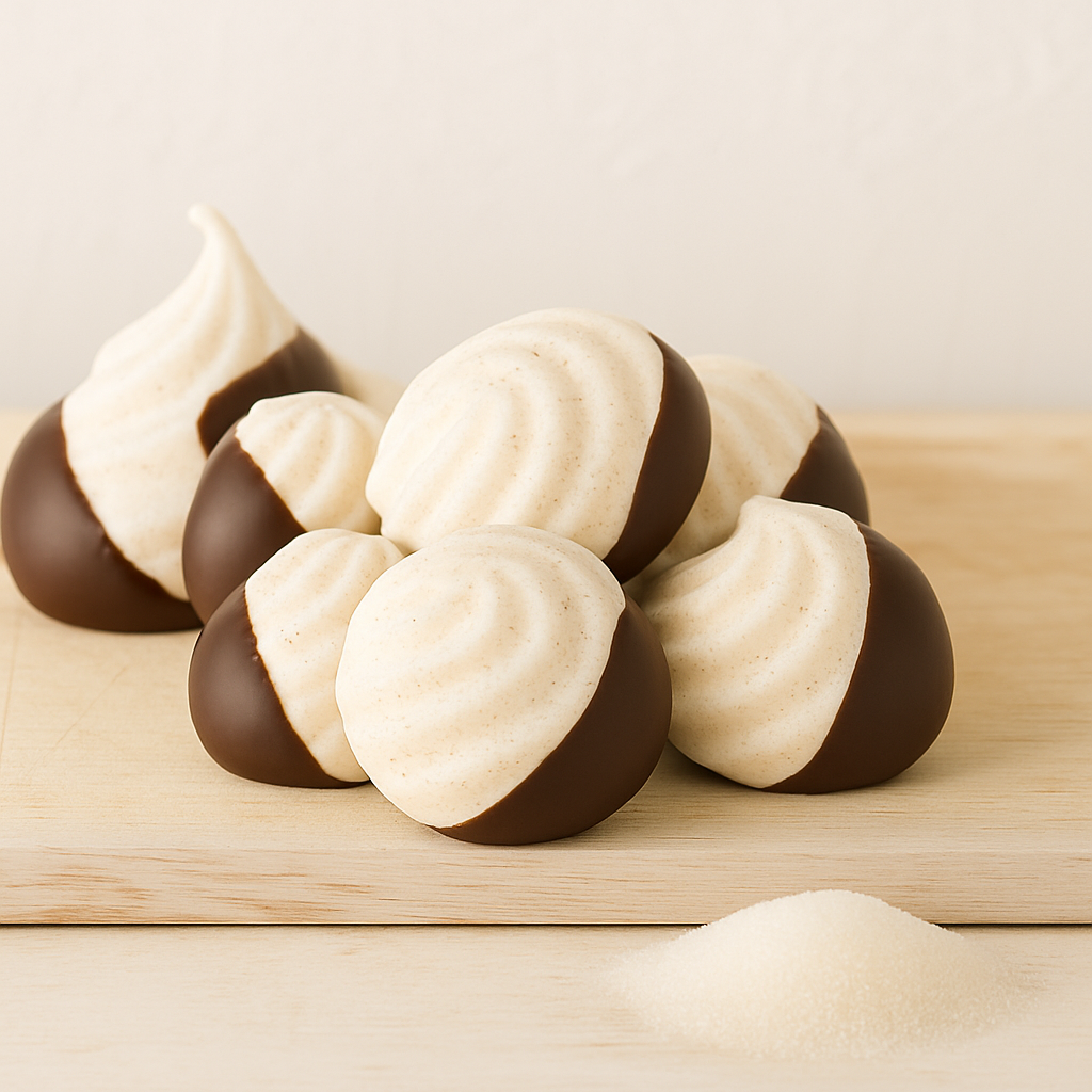 Meringhe alla nocciola ricoperte cacao